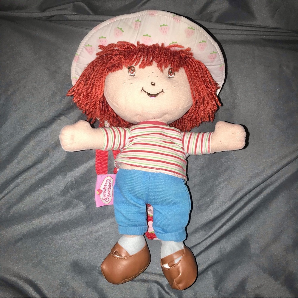 Vintage Strawberry Shortcake Plush Backpack Doll